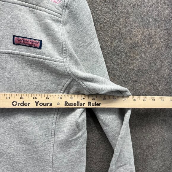 Vineyard Vines Sweater Women Large Gray Quarter Zip Fleece Whale Pullover Shep - Picture 6 of 12